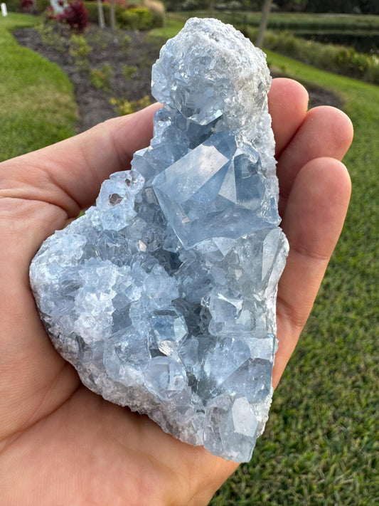 Celestine Crystal Cluster from Madagascar – Rare Blue Celestite