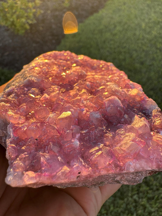 Cobalto-Calcite Pink Crystal Cluster from Congo – Rare Thick Crystals