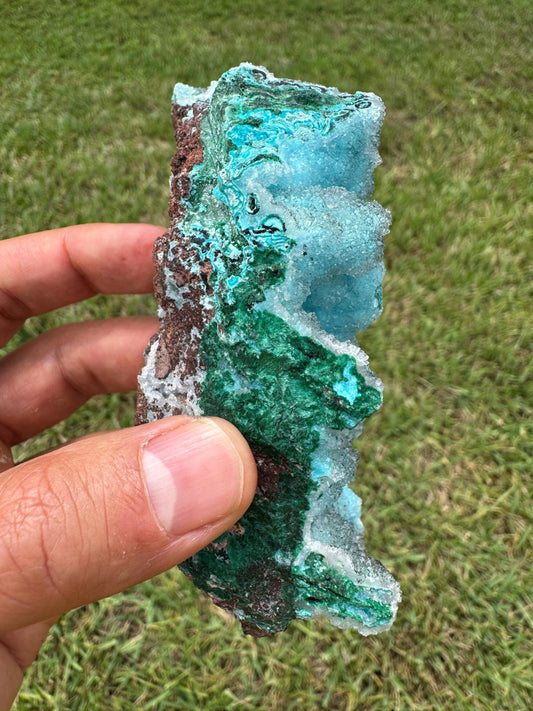 Drusy Chrysocolla Specimen – Rare Blue Mineral from Lubumbashi, Katanga (Congo) – Collectible Crystal