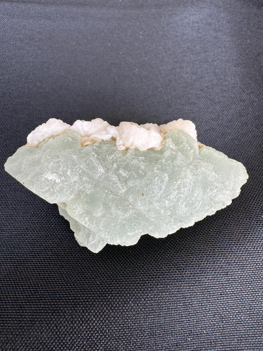 Prehnite with Calcite Light Green Crystal – Mali Rare Collector Mineral