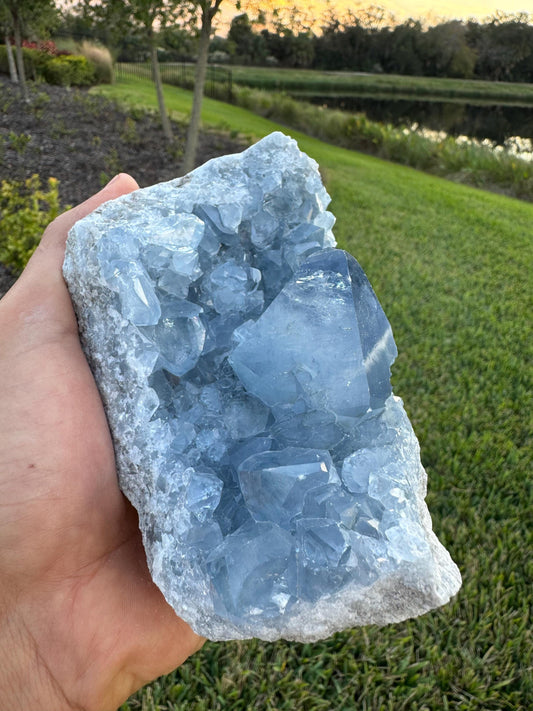 Large Celestine Geode from Madagascar – Rare Blue Celestite Cluster