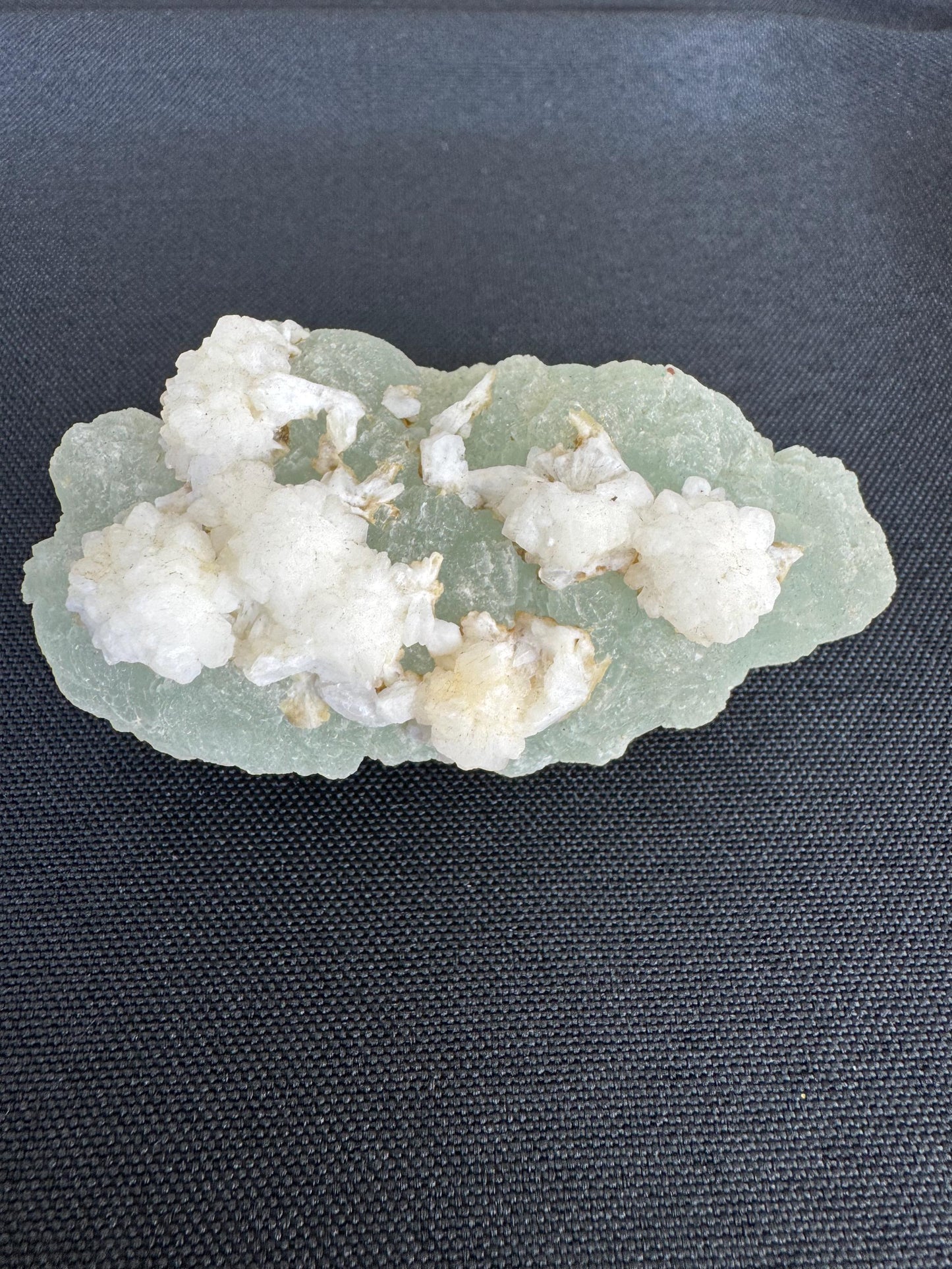 Prehnite with Calcite – Light Green Crystal from Mali – Rare Mineral Specimen (108 g)