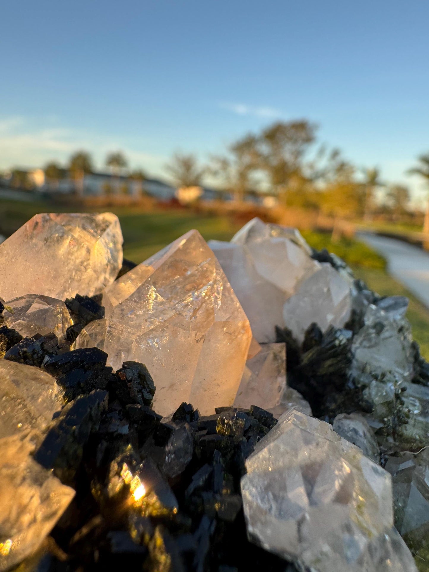 Epidote with Quartz Crystal from Turkey – Handheld Collector Specimen – Natural Chaos Formation