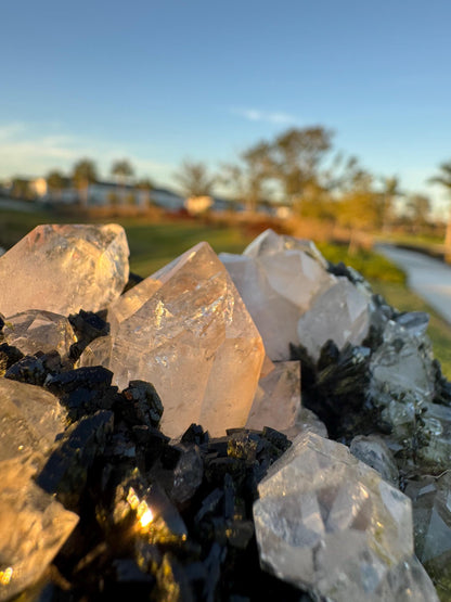 Epidote with Quartz Crystal from Turkey – Handheld Collector Specimen – Natural Chaos Formation