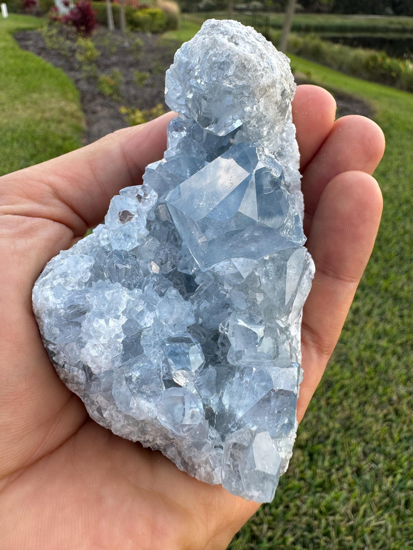Celestine Crystal Cluster from Madagascar – Rare Blue Celestite