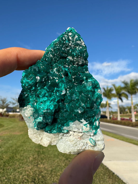 Natural Dioptase Crystal – Vivid Green Raw Mineral from Congo – Collector Specimen (131 g)