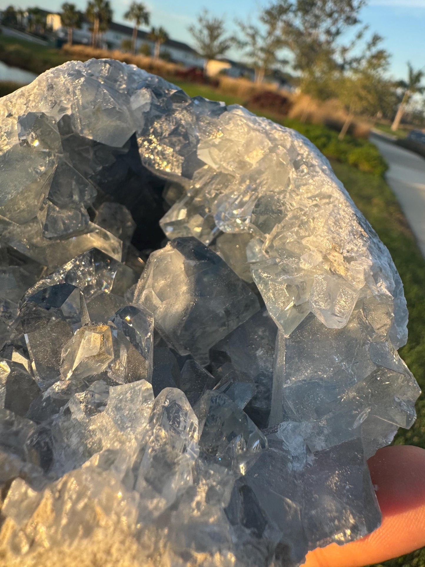 AAA Celestite Geode from Madagascar – Large Blue Crystals – Collector Decor Piece