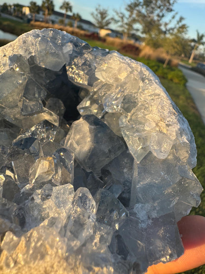 AAA Celestite Geode from Madagascar – Large Blue Crystals – Collector Decor Piece