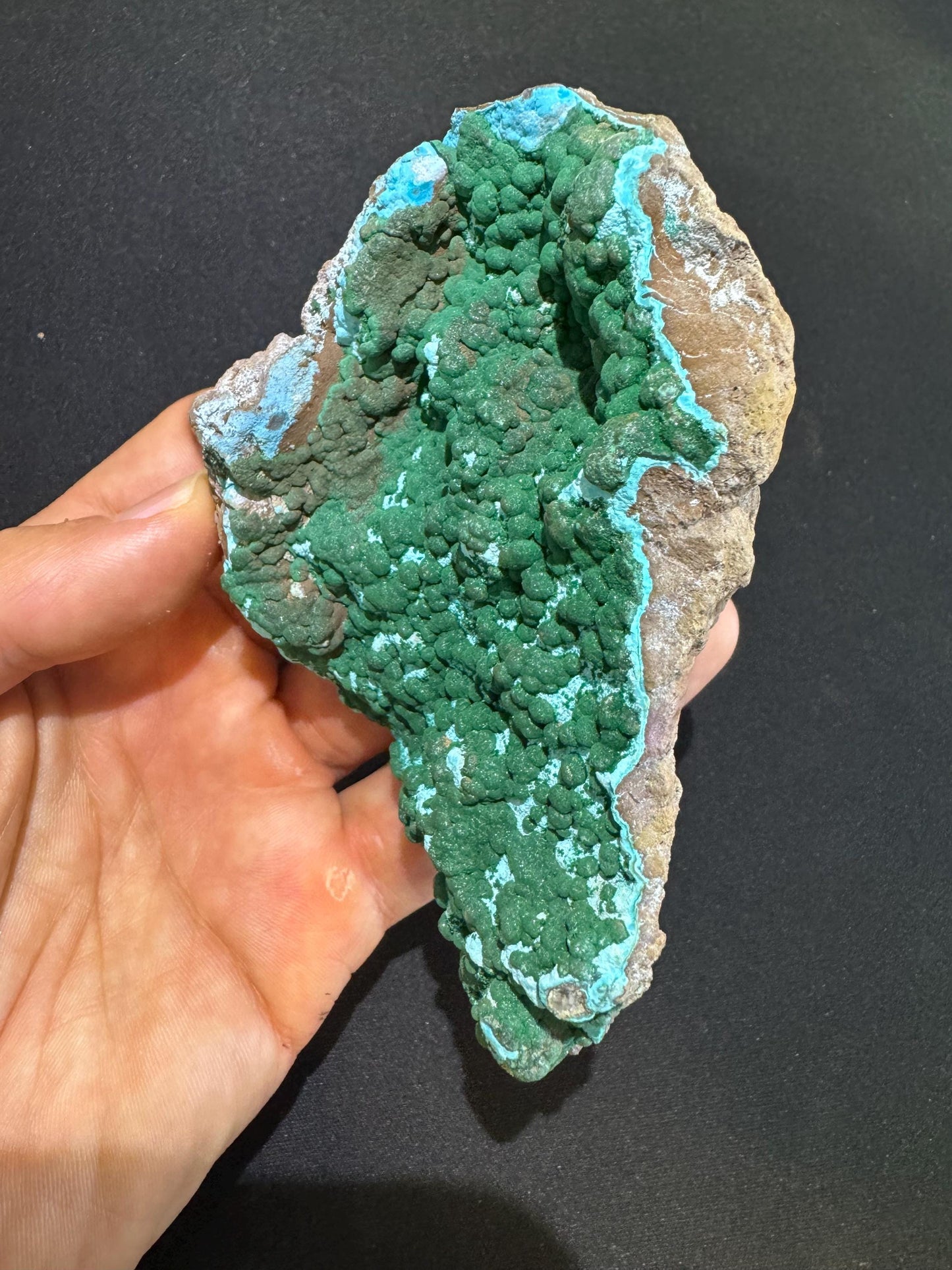 Malachite with Chrysocolla – Rare Mineral Specimen from Lubumbashi, Katanga (Congo) – Collectible Crystal, Natural Stone