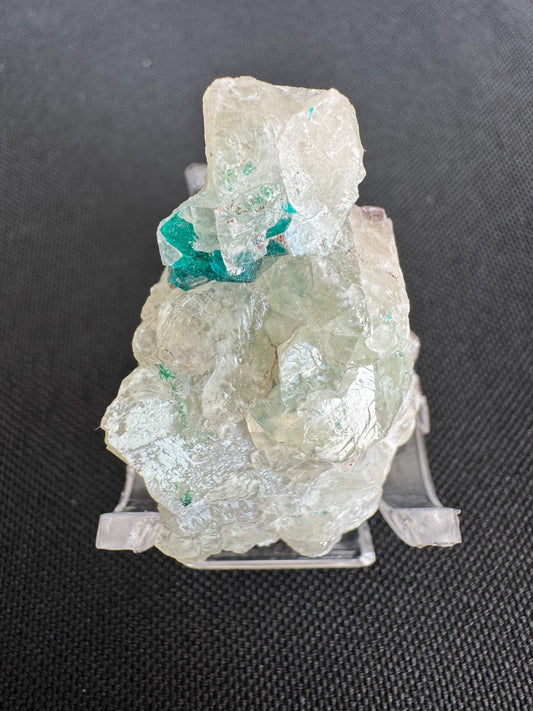 Natural Quartz Dioptase with Malachite Inclusions – 21 g – Rare Mineral Crystal from Congo