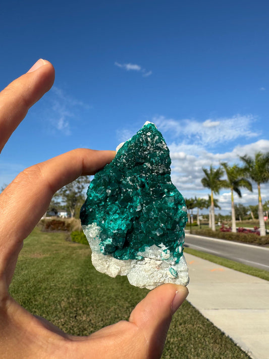 Natural Dioptase Crystal – Vivid Green Raw Mineral from Congo – Collector Specimen (131 g)