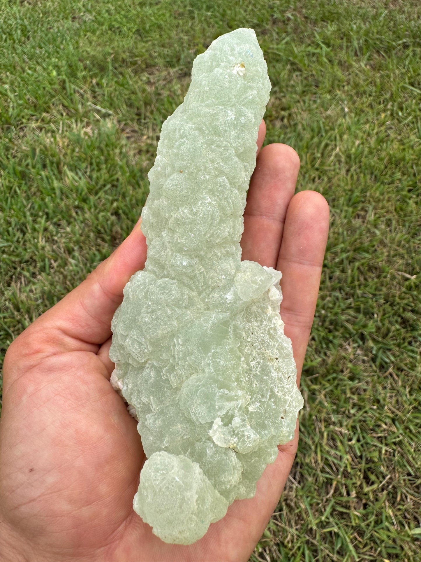 Prehnite Crystal Specimen – Green Raw Mineral from Mali – Collector’s Stone (328 g / 0.72 lb)