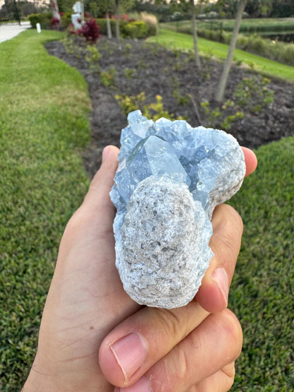 Celestine Crystal Cluster from Madagascar – Rare Blue Celestite