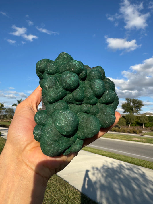 Malachite with Quartz Specimen: Rare Congo Mineral, Collectible Crystal