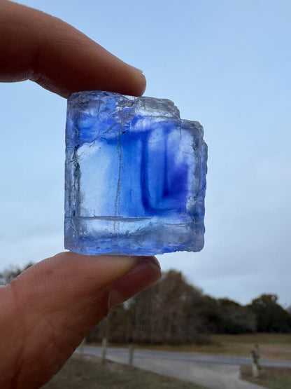 Blue Halite Crystal from Turkey – Intense Blue Color – Natural Collector Specimen