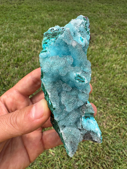 Drusy Chrysocolla Specimen – Rare Blue Mineral from Lubumbashi, Katanga (Congo) – Collectible Crystal