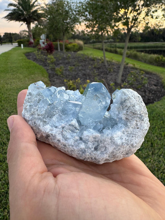 Celestine Crystal Cluster from Madagascar – Rare Blue Celestite