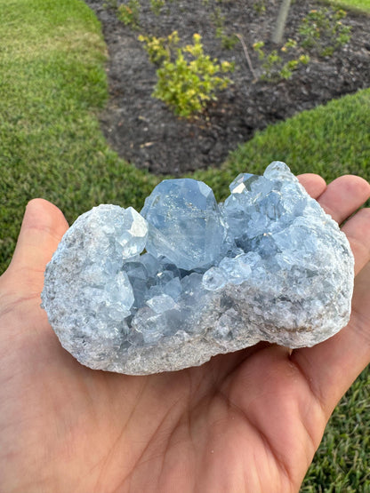 Celestine Crystal Cluster from Madagascar – Rare Blue Celestite