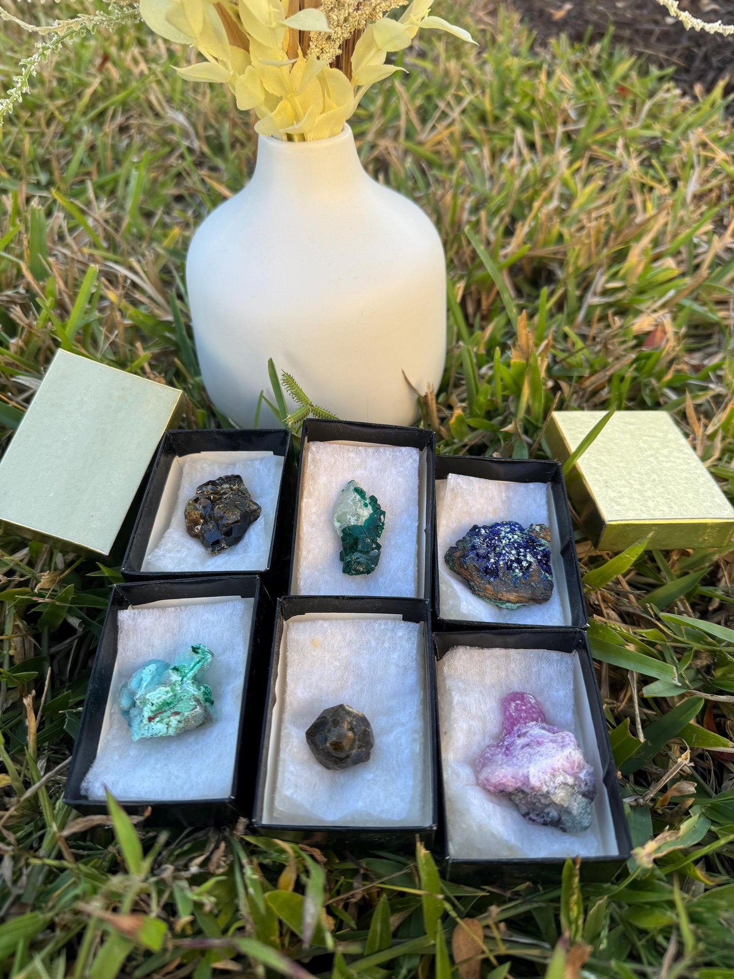Crystal Energy Gift Box – Healing Stone Set, Six Natural Minerals