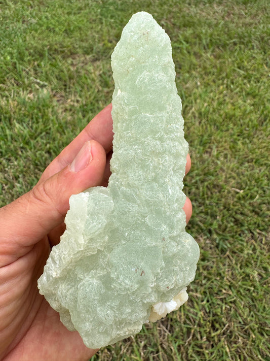 Prehnite Crystal Specimen – Green Raw Mineral from Mali – Collector’s Stone (328 g / 0.72 lb)