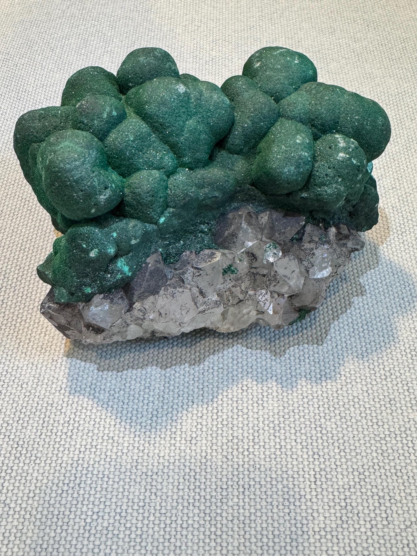 Malachite with Quartz Specimen: Rare Congo Mineral, Collectible Crystal