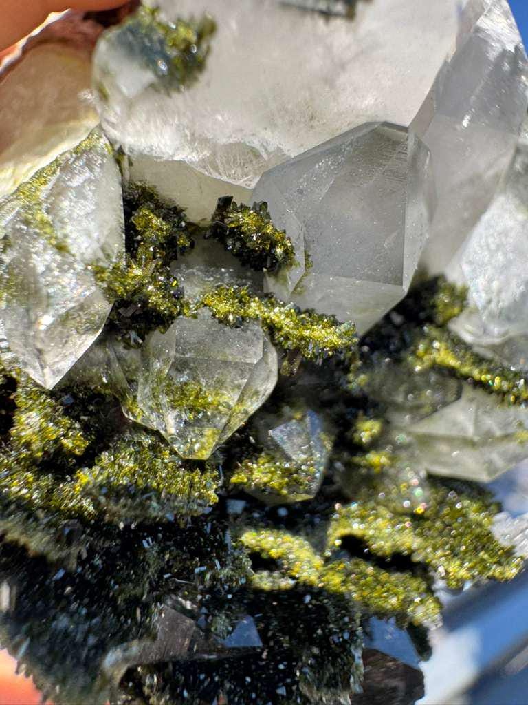 Epidote with Quartz (Biterminated Quartz) Cluster – High Grade Crystal Specimen from Turkey – 227g