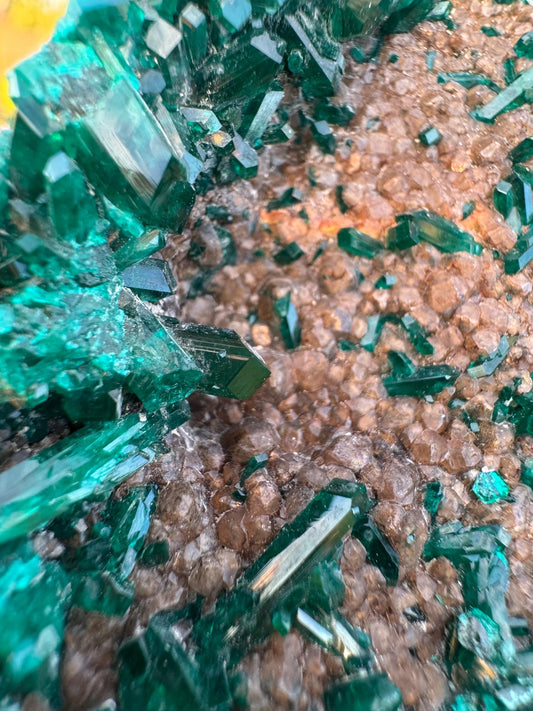 Dioptase with Calcite from Republic of Congo – Vivid Green Collector Specimen