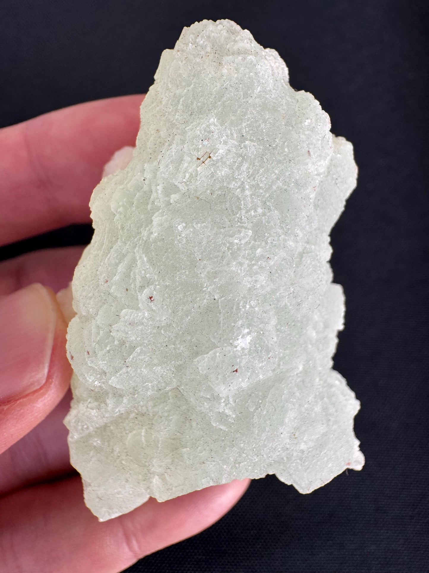 Prehnite with Calcite – Light Green Crystal from Mali – Rare Mineral Specimen (108 g)