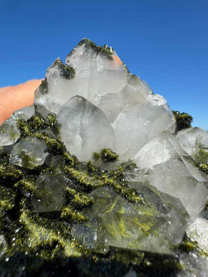 Epidote with Quartz (Biterminated Quartz) Cluster – High Grade Crystal Specimen from Turkey – 227g