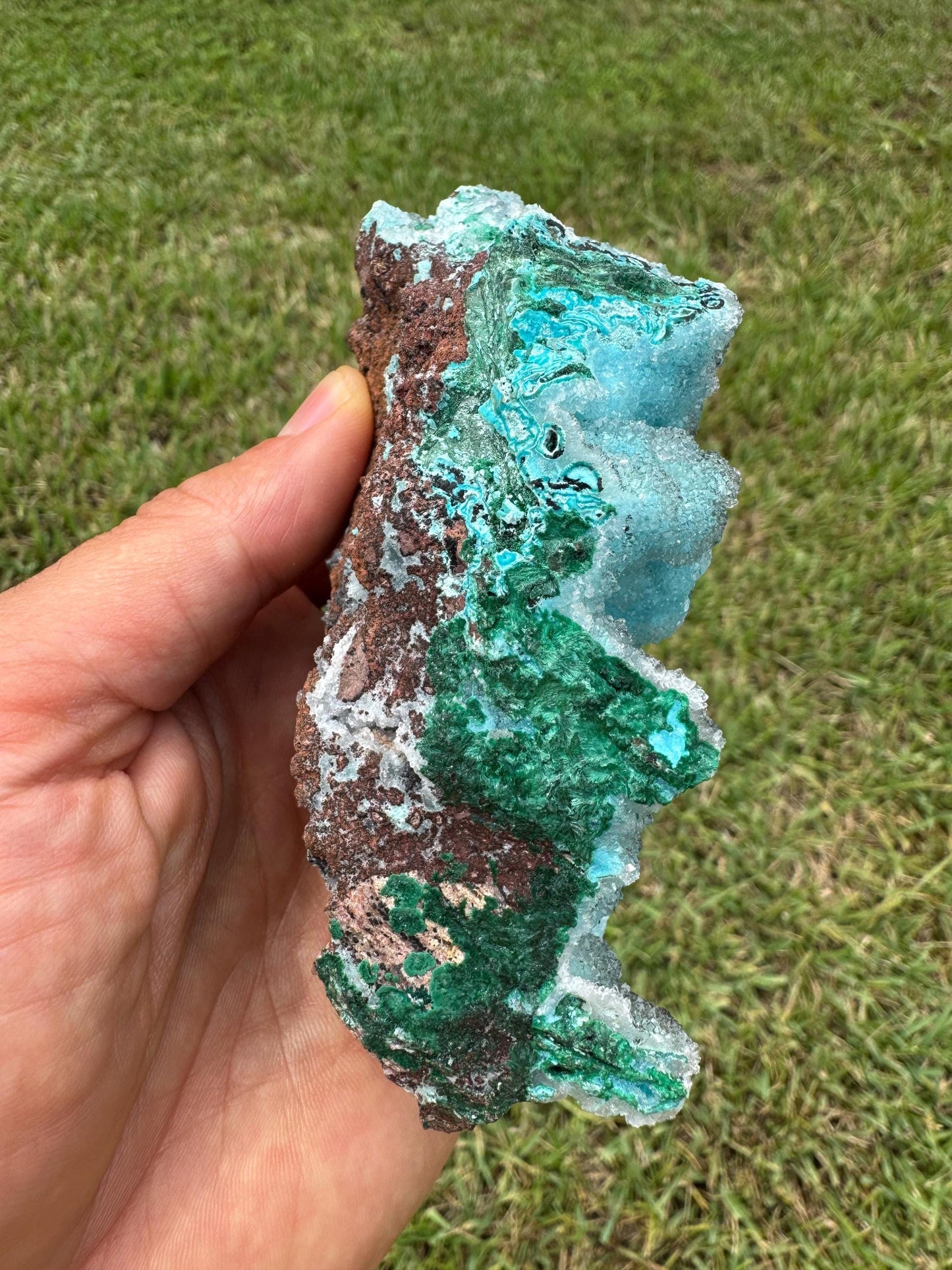 Drusy Chrysocolla Specimen – Rare Blue Mineral from Lubumbashi, Katanga (Congo) – Collectible Crystal