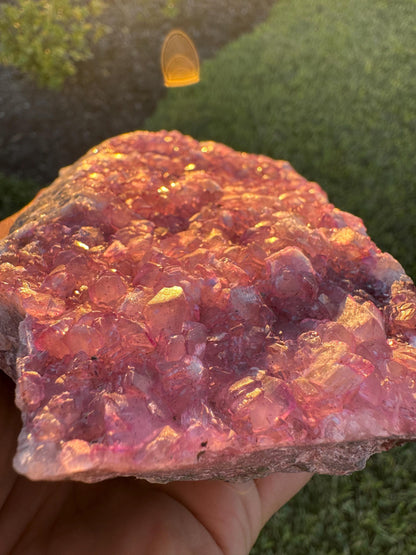 Cobalto-Calcite Pink Crystal Cluster from Congo – Rare Thick Crystals