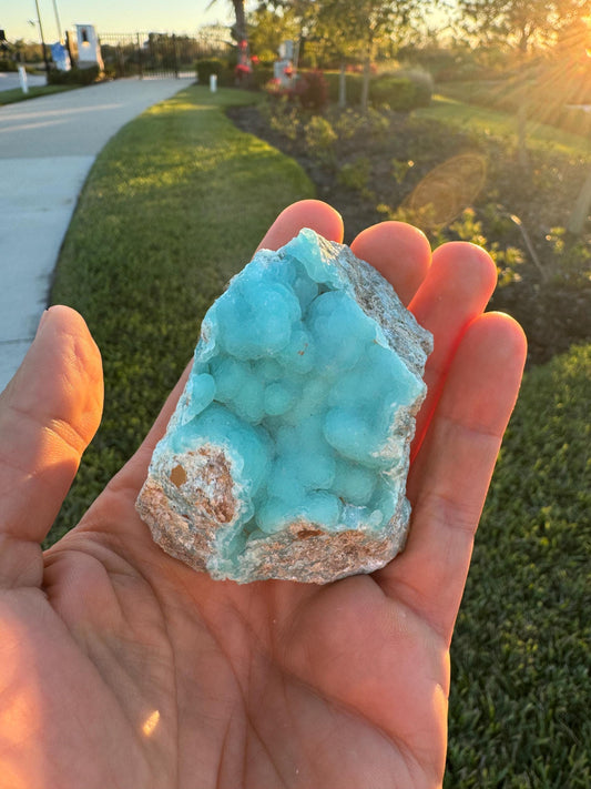 Hemimorphite Blue Crystal Cluster from Congo – Natural Mineral Specimen