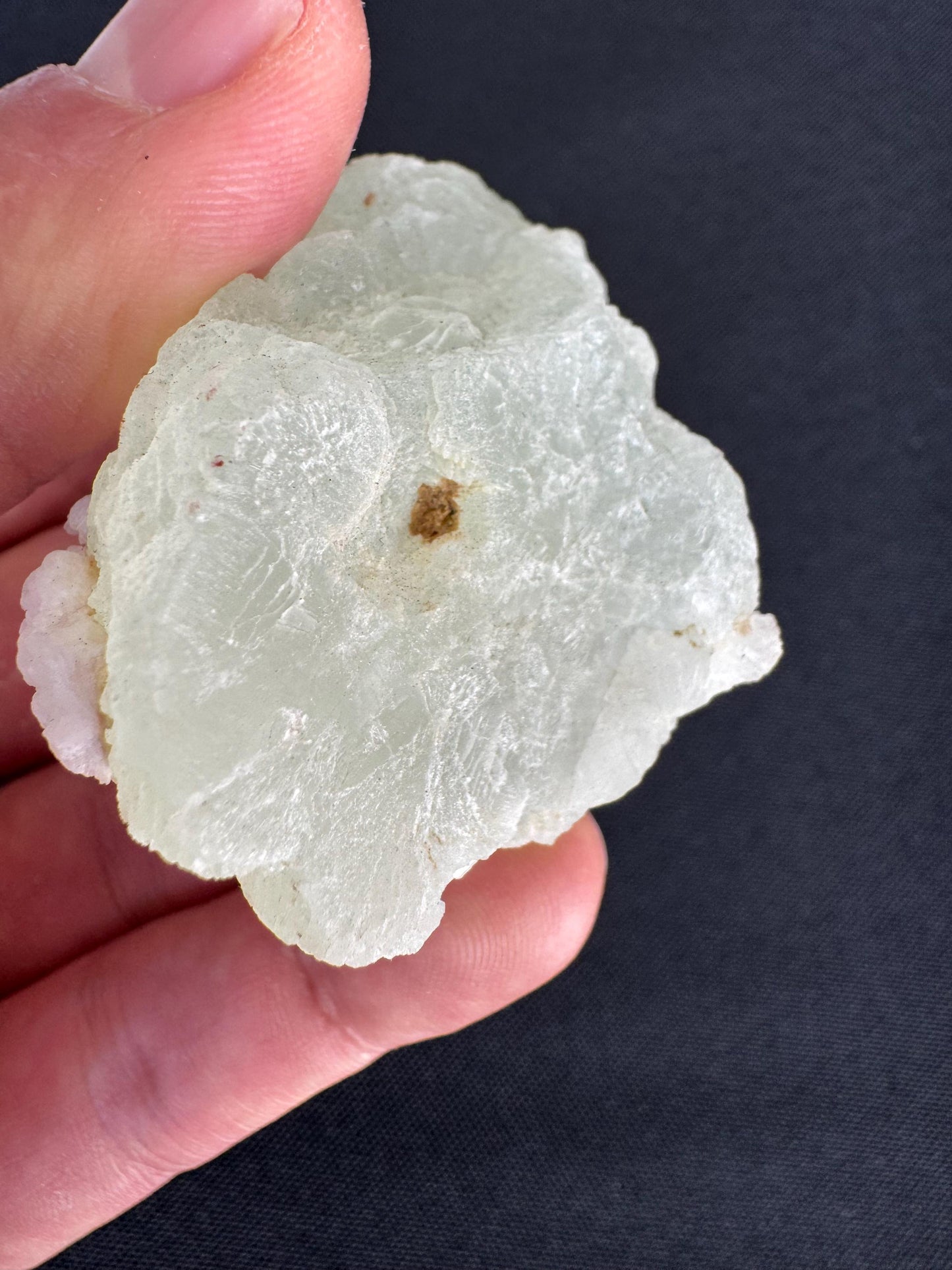 Prehnite with Calcite – Light Green Crystal from Mali – Rare Mineral Specimen (108 g)