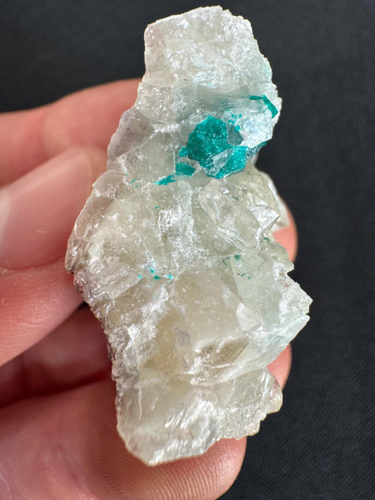 Natural Quartz Dioptase with Malachite Inclusions – 21 g – Rare Mineral Crystal from Congo