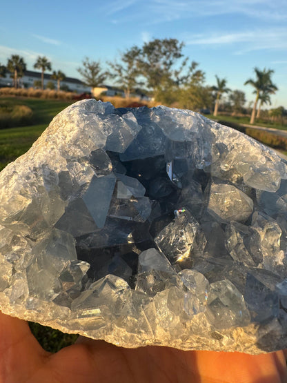 AAA Celestite Geode from Madagascar – Large Blue Crystals – Collector Decor Piece