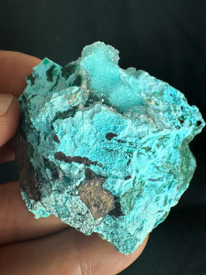 Natural Drusy Chrysocolla Crystal – Sparkling Blue-Green Specimen from Africa – 52g