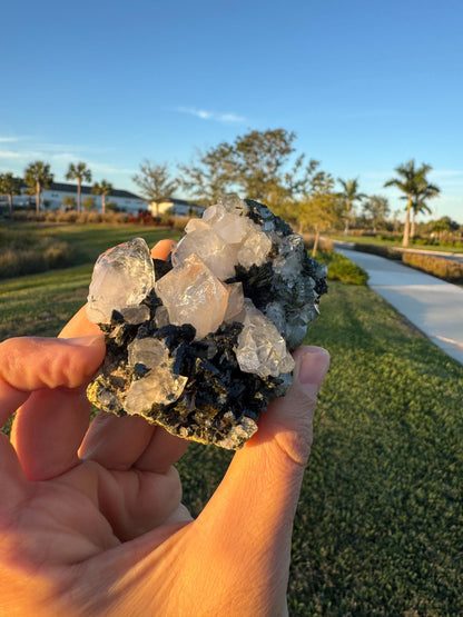 Epidote with Quartz Crystal from Turkey – Handheld Collector Specimen – Natural Chaos Formation