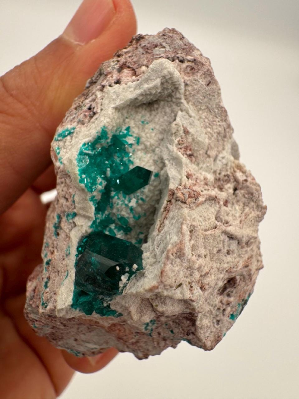 Natural Dioptase on Copper-Rich Matrix – Rare Crystal Formation from Congo – Collector Mineral Specimen