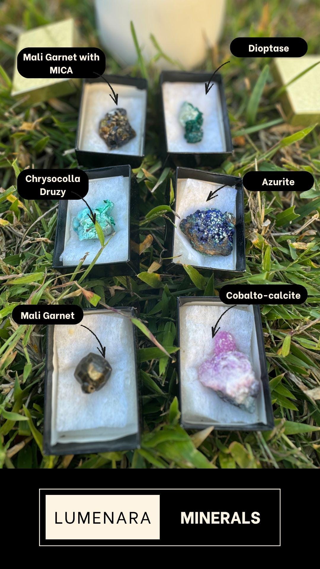 Crystal Energy Gift Box – Healing Stone Set, Six Natural Minerals