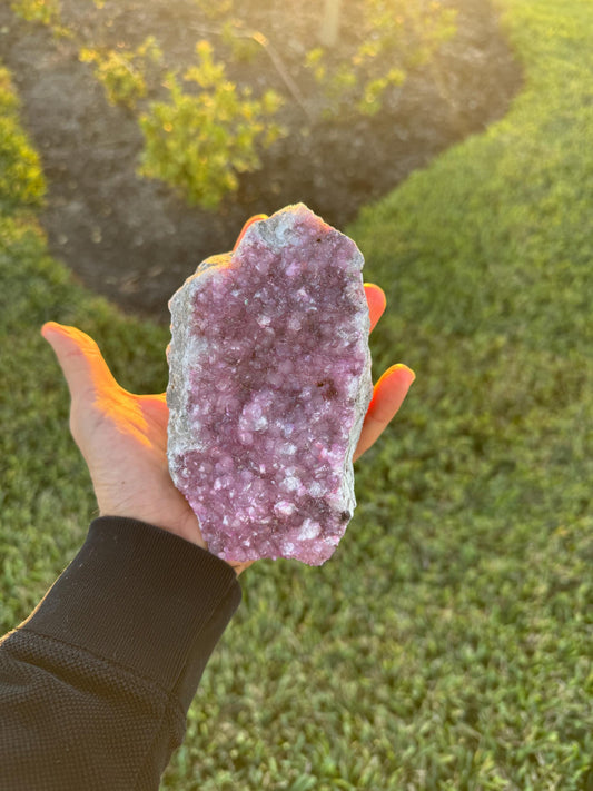 Cobalto-Calcite Pink Crystal Cluster from Congo – Rare Thick Crystals