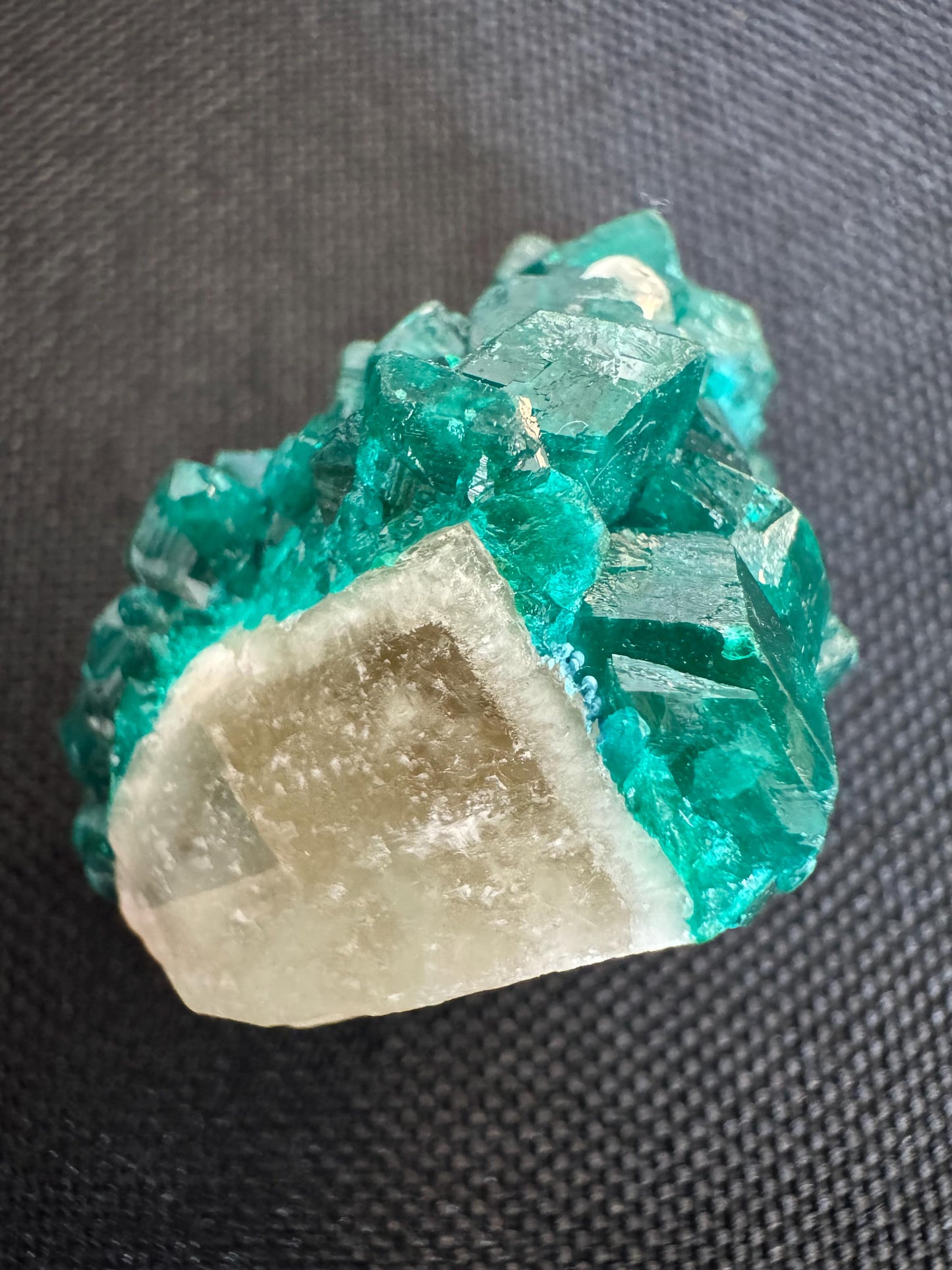 Dioptase on Quartz – Vivid Green Crystal on Clear Matrix – Rare Collector Mineral (14 g)