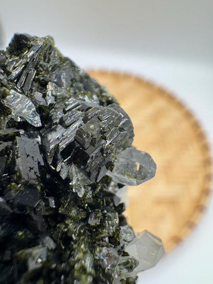 Black & Green Epidote with Quartz – Natural Crystal Specimen | Collector Mineral