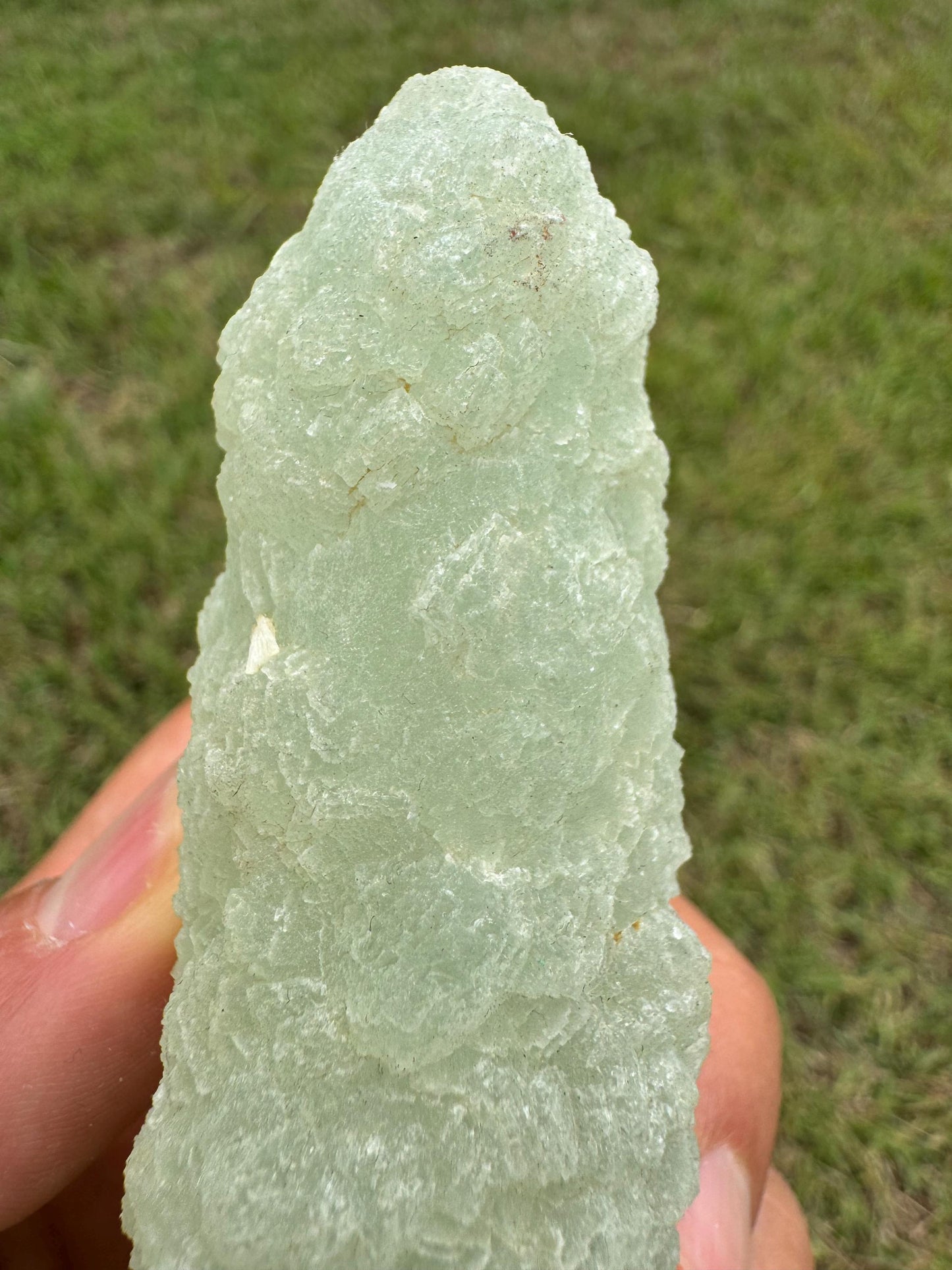 Prehnite Crystal Specimen – Green Raw Mineral from Mali – Collector’s Stone (328 g / 0.72 lb)