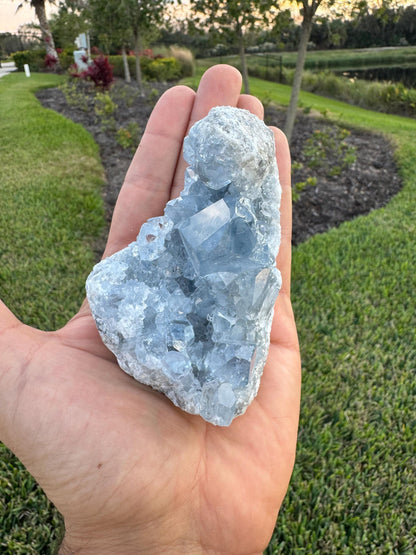 Celestine Crystal Cluster from Madagascar – Rare Blue Celestite