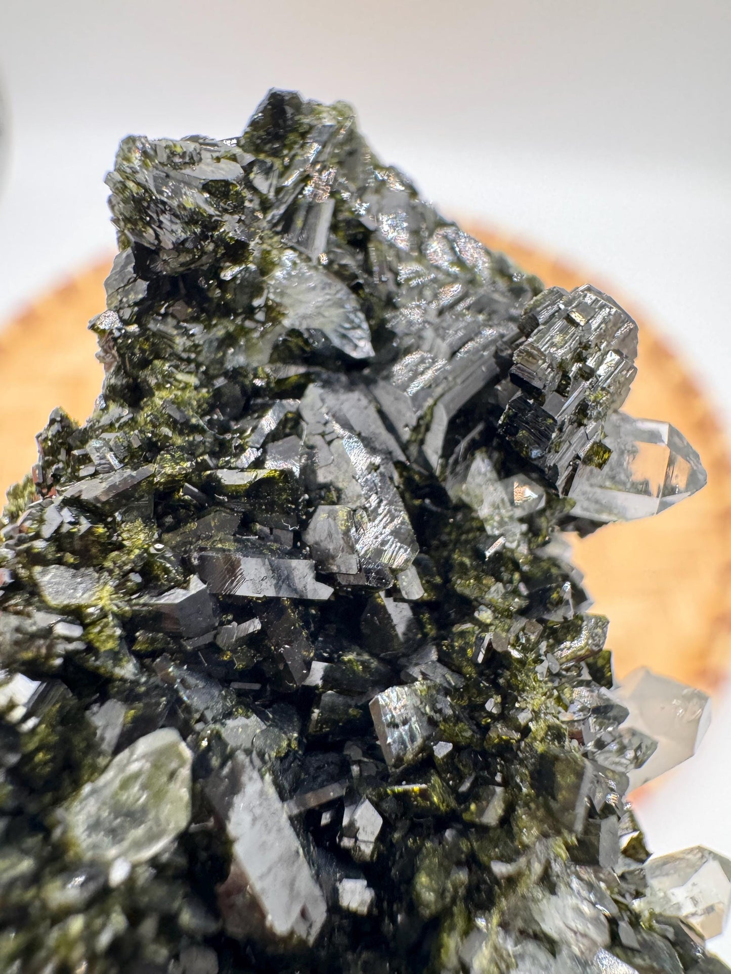 Black & Green Epidote with Quartz – Natural Crystal Specimen | Collector Mineral