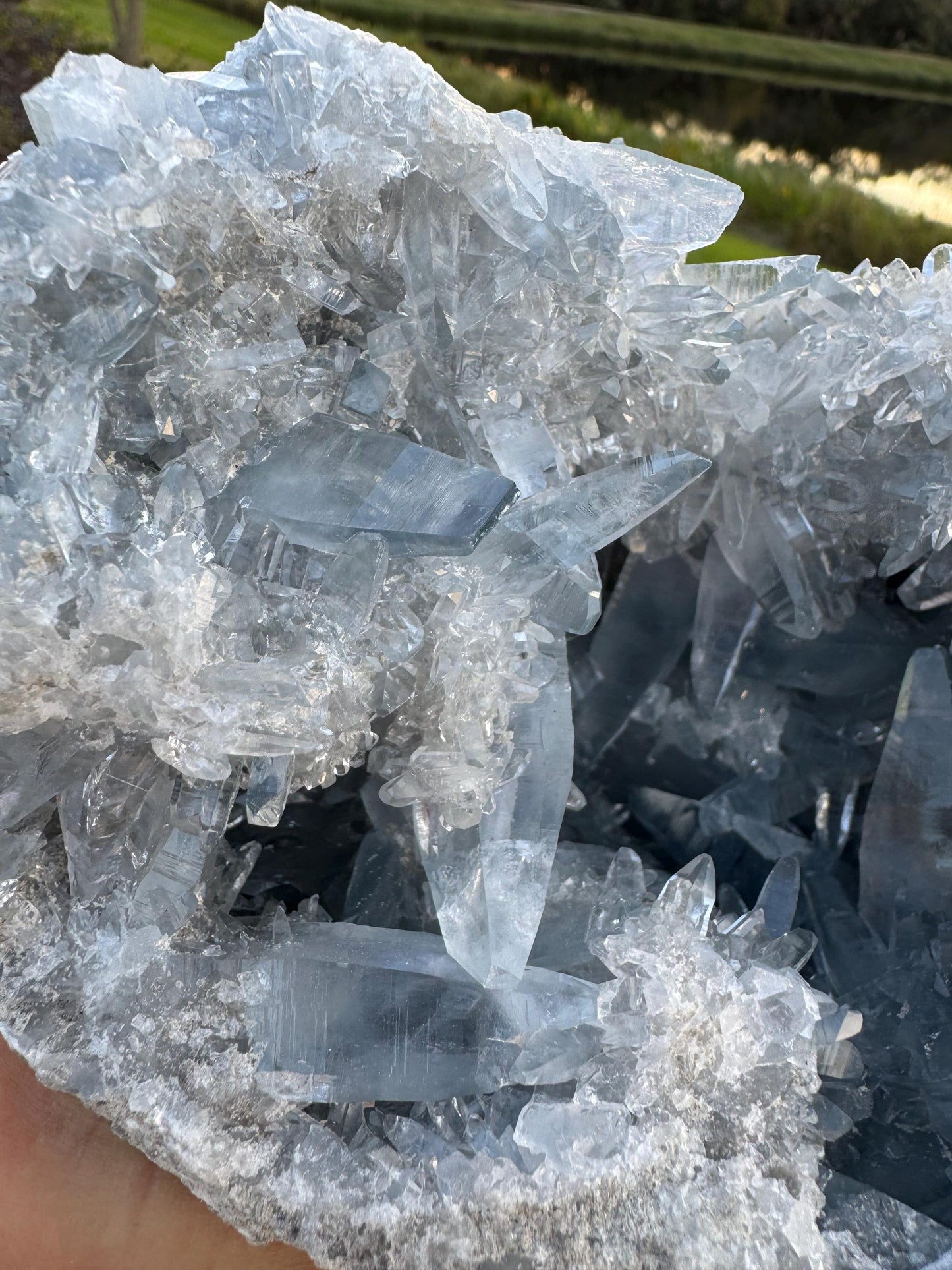 Large Celestite Geode from Madagascar – Rare Sharp Crystal Formation
