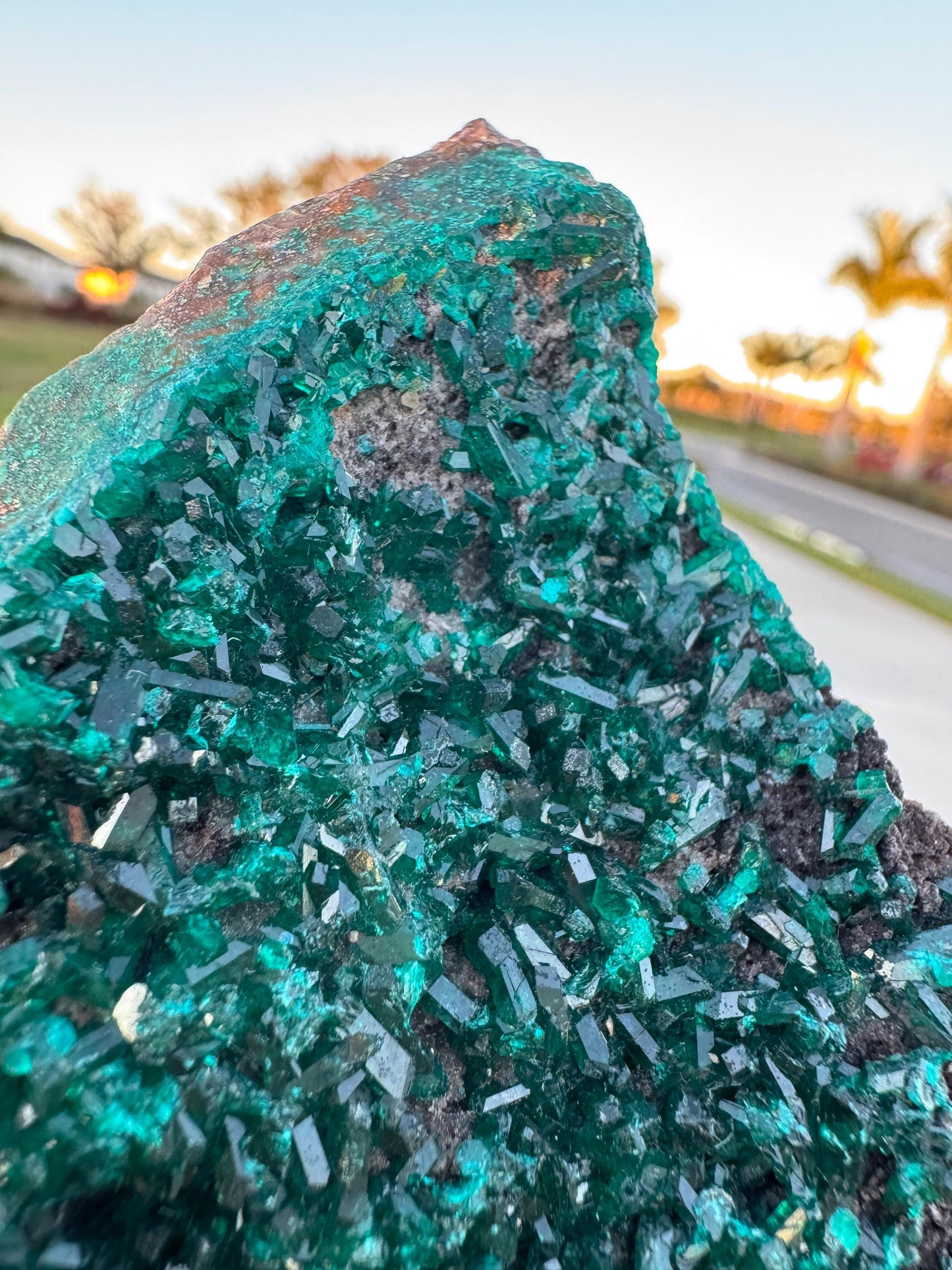 Dioptase Crystal Cluster from Congo – Deep Green Elongated Crystals