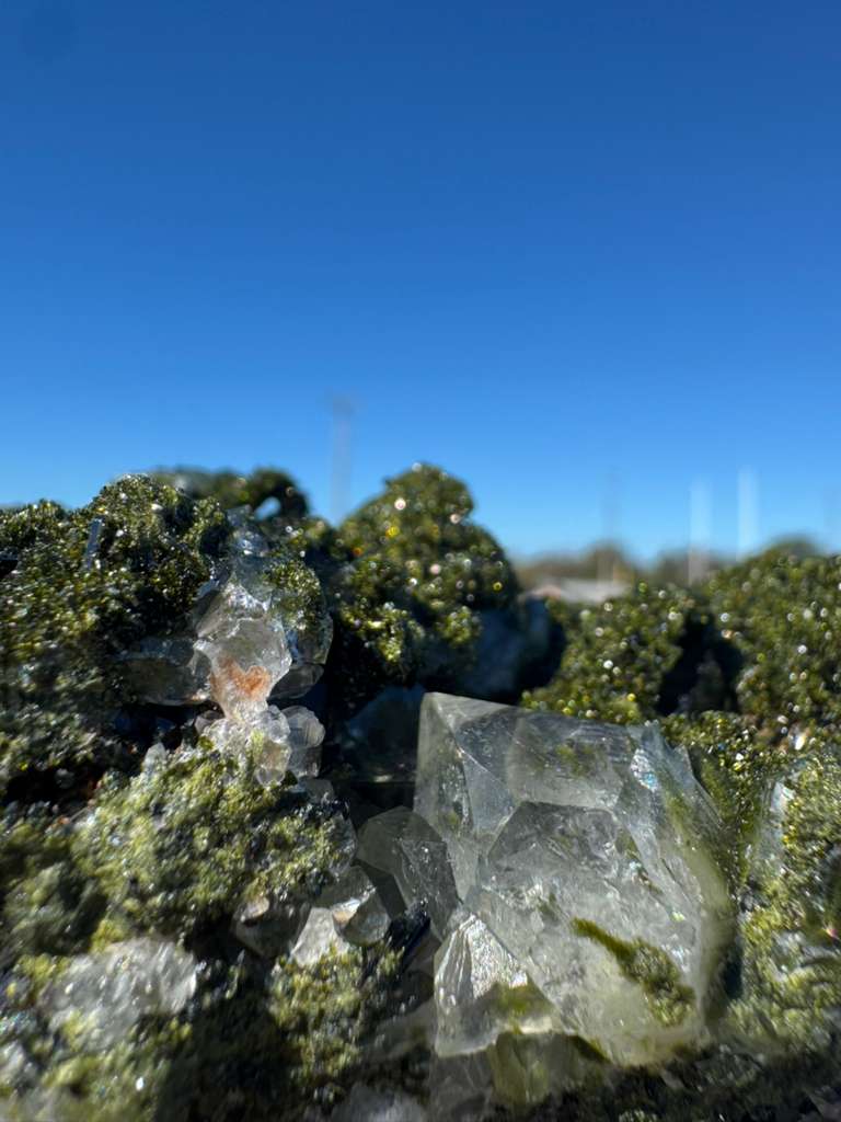 Epidote with Quartz – Sparkling Green Crystal Cluster – Turkey | Collector Specimen