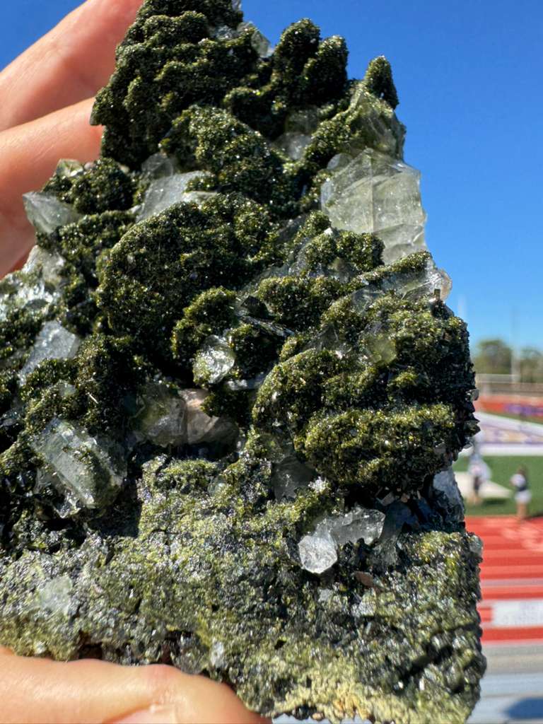 Epidote with Quartz – Sparkling Green Crystal Cluster – Turkey | Collector Specimen