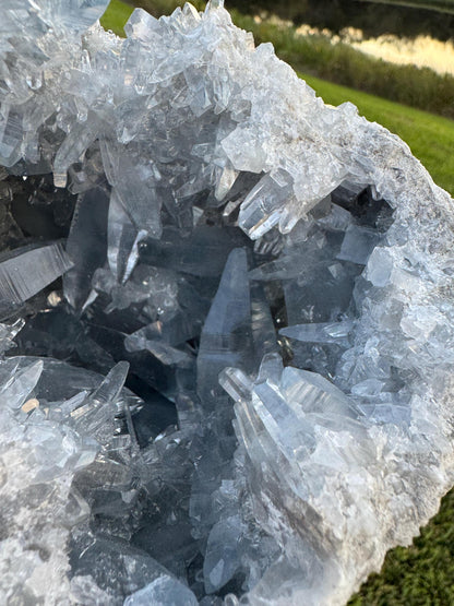 Large Celestite Geode from Madagascar – Rare Sharp Crystal Formation